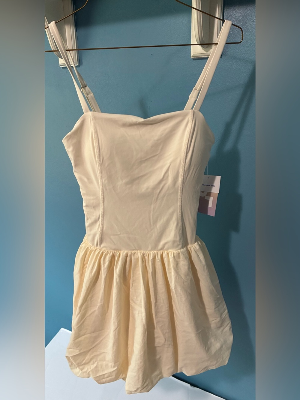 JoyLab Active Romper Dress - Cream - Built-In Shorts - S - NWT